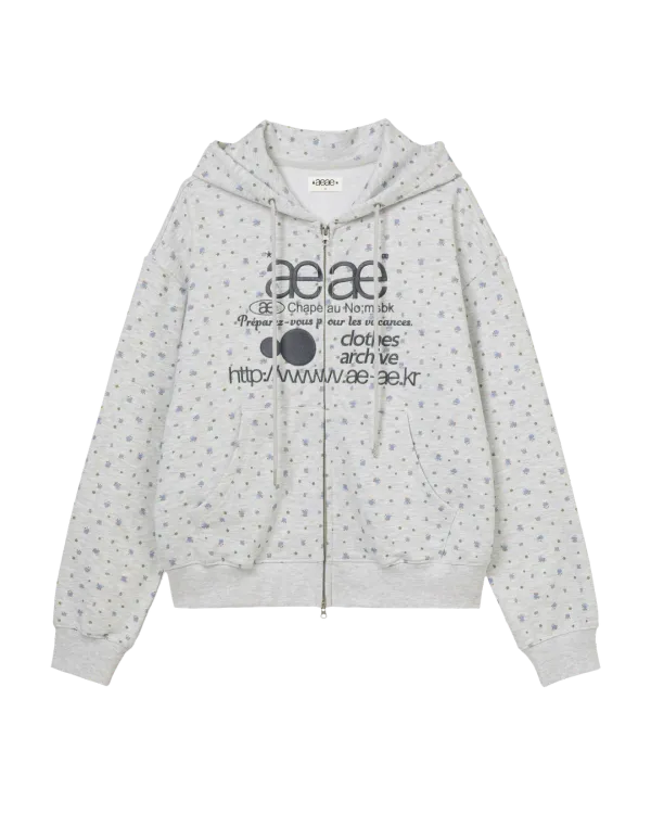 [10/28 예약발송] WEB LOGO FLOWER HOOD ZIP UP [BLUE]