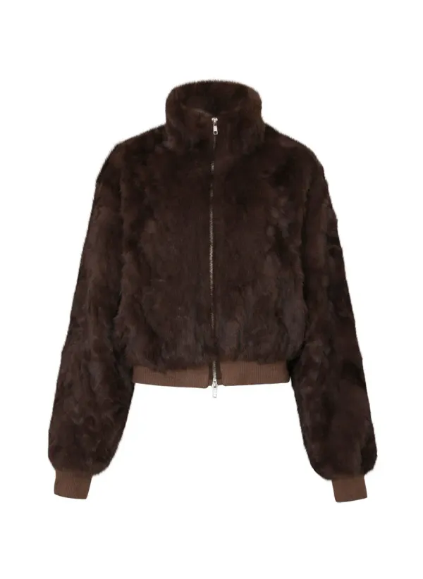 Winter Zip-up Fur Jacket (Brown)