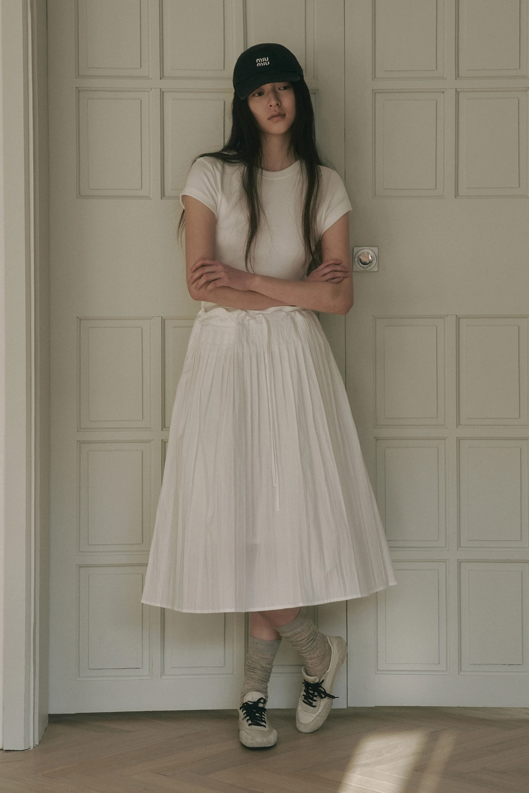 세이지먼트 PHOEBE PLEATS LONG SKIRT_WHITE 상품 이미지 2