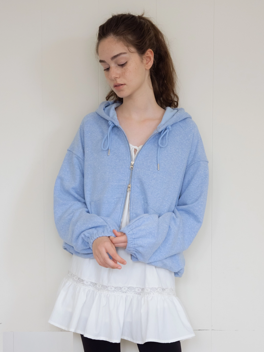 헤더먼트 cloudy volume zip-up (blue) 상품 이미지 3