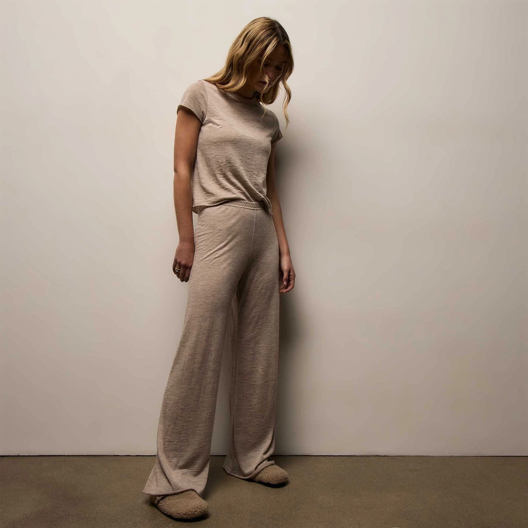제임스펄스 Wool Jersey Wide Leg Lounge Pant - Soft Beige 상품 이미지 1