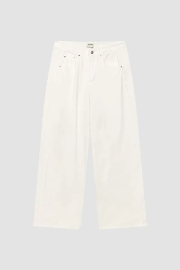 COTTON WIDE DENIM PANTS_WHITE