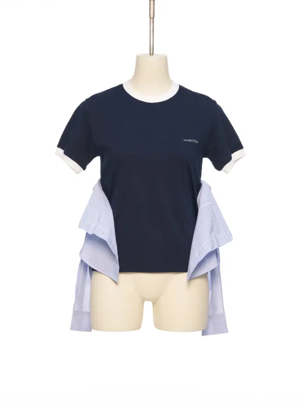 SS26 NAVY SHIRT COMBINATION T-SHIRT