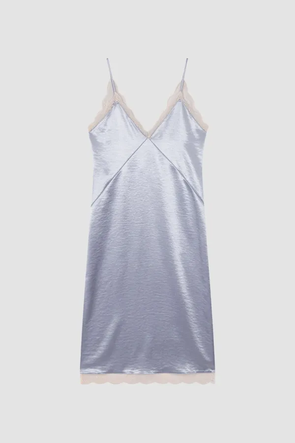 LACE SATIN DRESS_LAVENDER