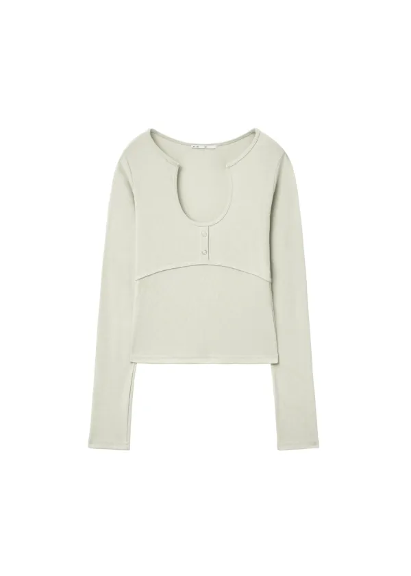 KEY HOLE NECK TOP, BEIGE - bohemseo