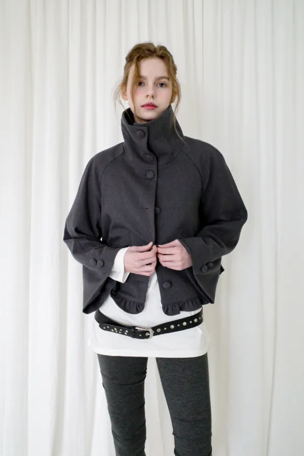 RIBBON FRILL JK (CHARCOAL)