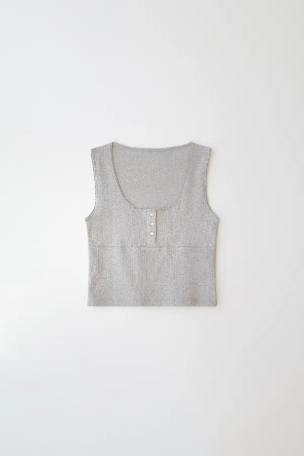 Lazy punching sleeveless (melange gray)