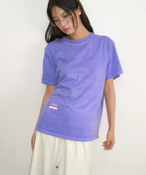 PIGMENT MINI LABEL BASIC FIT T SHIRT PURPLE