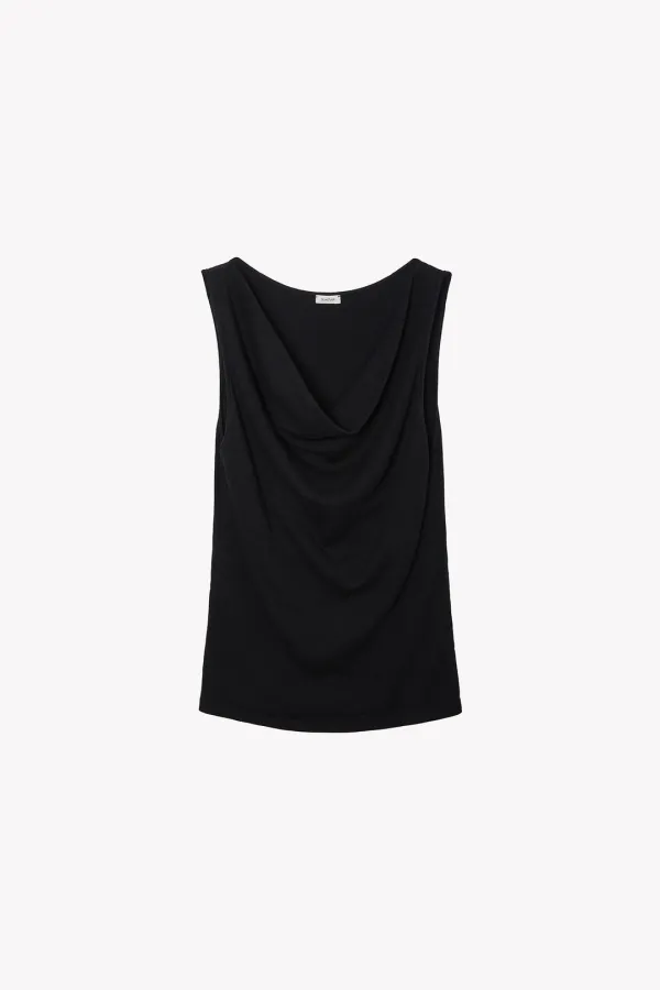 Wane Drape Neck Sleeveless (Black)