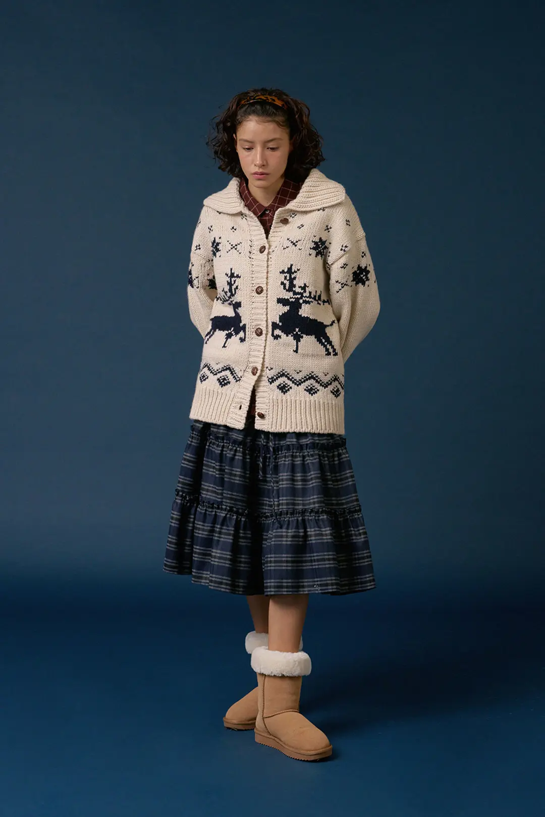 위드아웃썸머 Witty frill skirt_check blue 상품 이미지 2