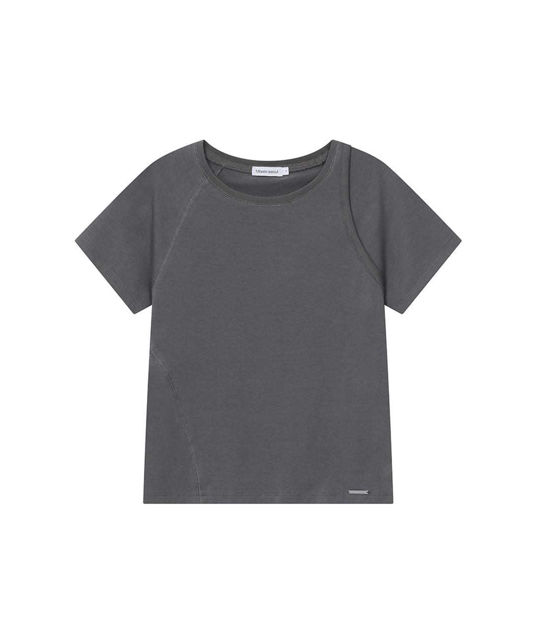 미세키서울 [Flagship Store Exclusive] Mixed short sleeve CHARCOAL 상품 이미지 1