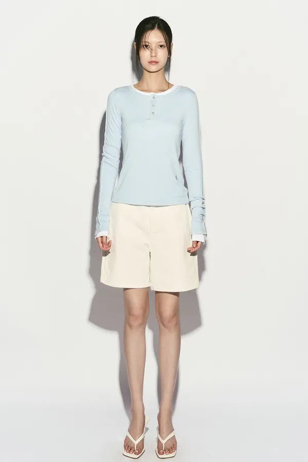 LONG SLEEVE BUTTON TOP CLOUD