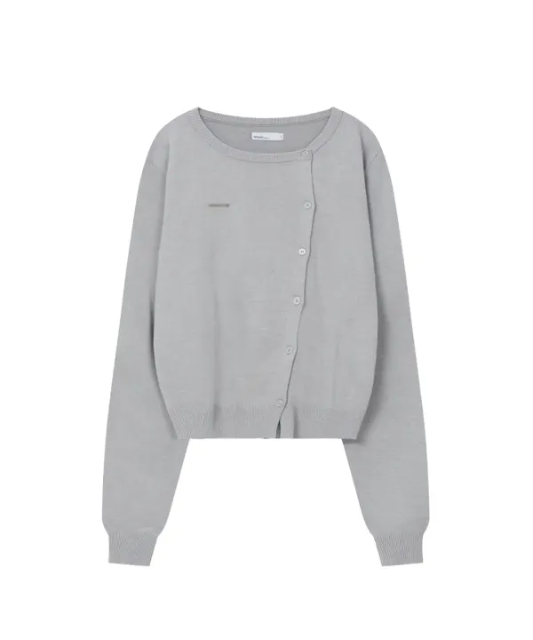 Unbalanced knit cardigan GREY