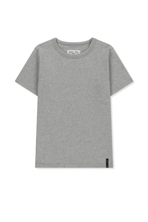 LABEL DETAIL SLIM FIT TOP IN GREY