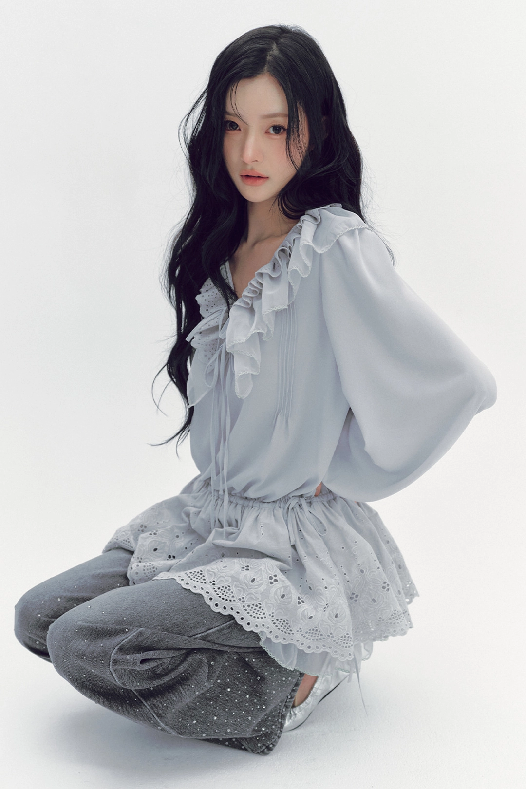 더티스 PETAL BLOOM SCALLOP DRESS (SLATE GRAY) 상품 이미지 2