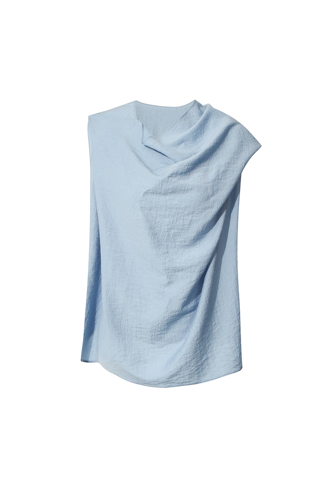 르917 DRAPE SLEEVELESS BLOUSE [LIGHT BLUE] 상품 이미지 2