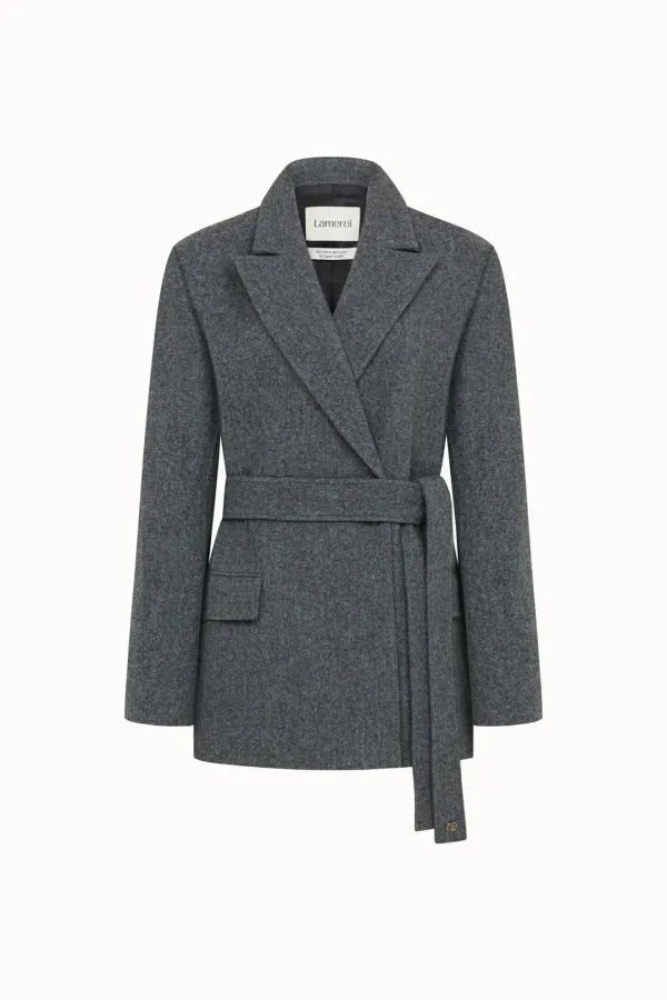 One button Handmade Jacket[LMBDWIJK102]-Gray Melange