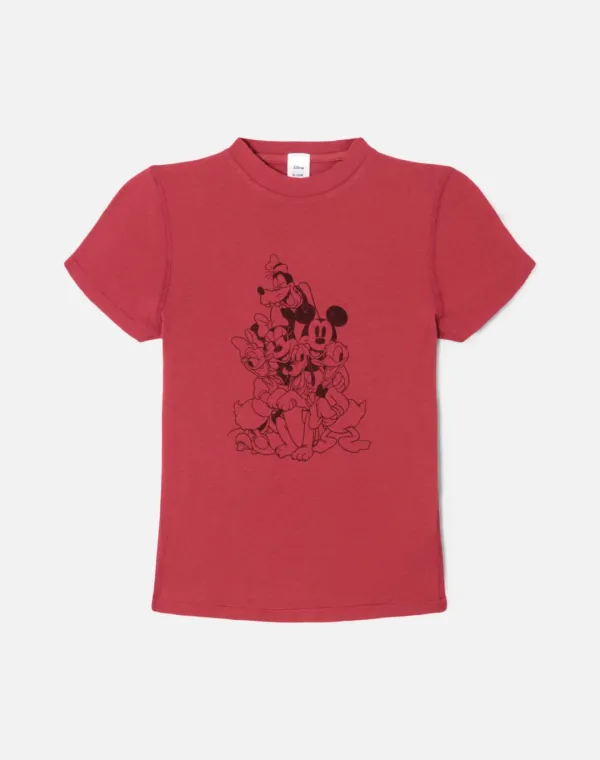 90s Baby "Mickey Mouse Crew" Tee - Rosso