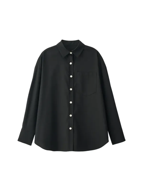 Solid Wrap Shirt_ Black