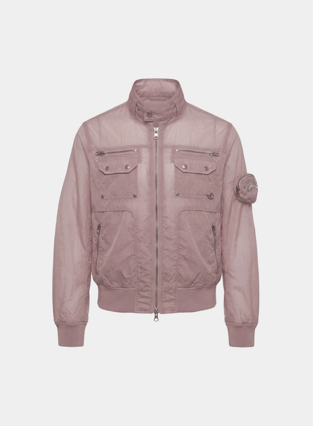 배드블러드 [w-jkt26-033] Daytona High-Neck Lightweight Nylon Bomber Jacket - Pink 상품 이미지 1
