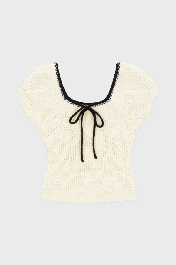 Puff Half Knit Top (Ivory)