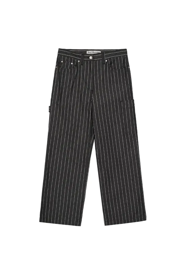 RR STRIPE CARPENTER PANTS - BLACK