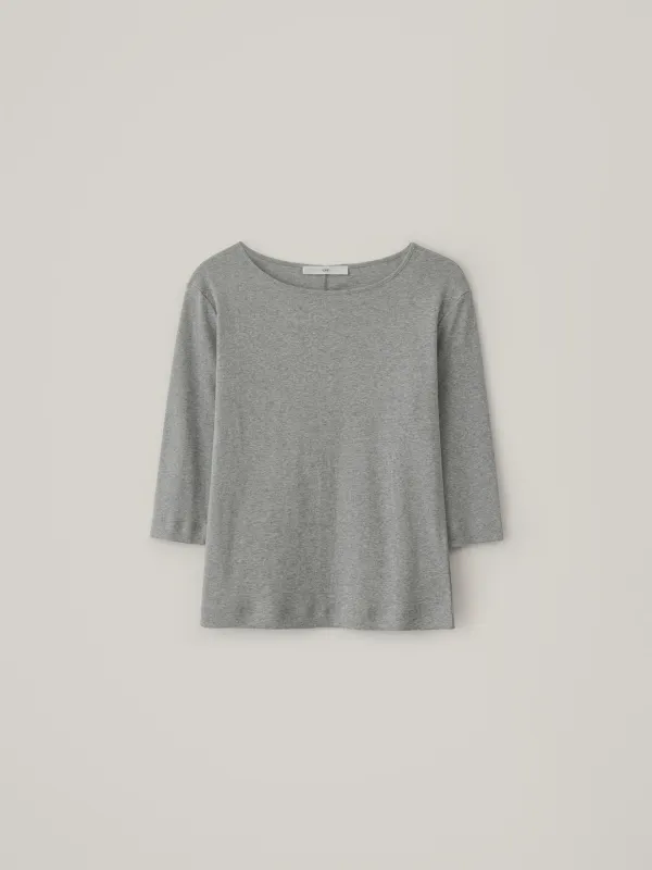 [10.2 예약 배송] Boat Neck Half Top - Gray