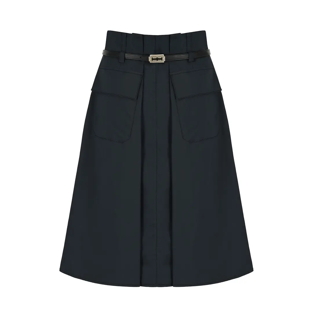 분크 Pintuck Skirt (핀턱 스커트) Navy 상품 이미지 2