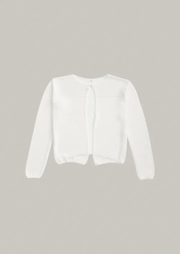 buckle linen cardigan (white)