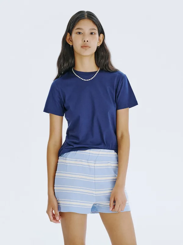 Stripe Jacquard Knit Shorts_Light Blue