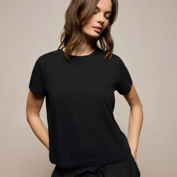 Cotton Cashmere Tee - Black
