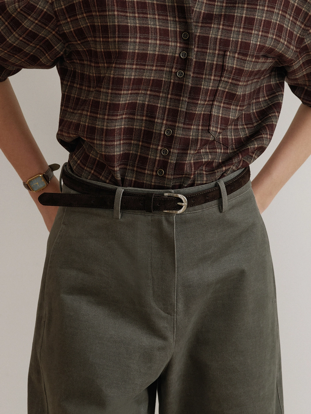 아워코모스 comos 1655 classic suede belt (brown) 상품 이미지 1