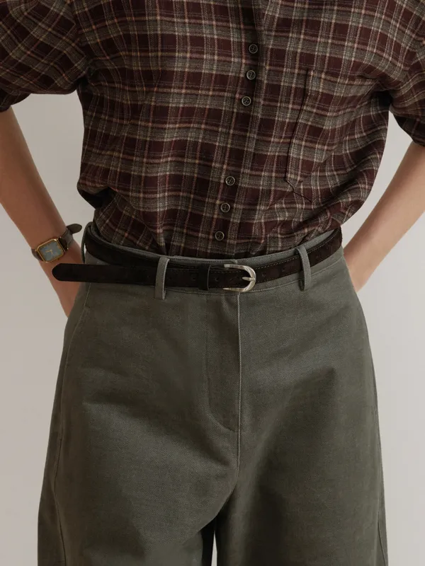 comos 1655 classic suede belt (brown)