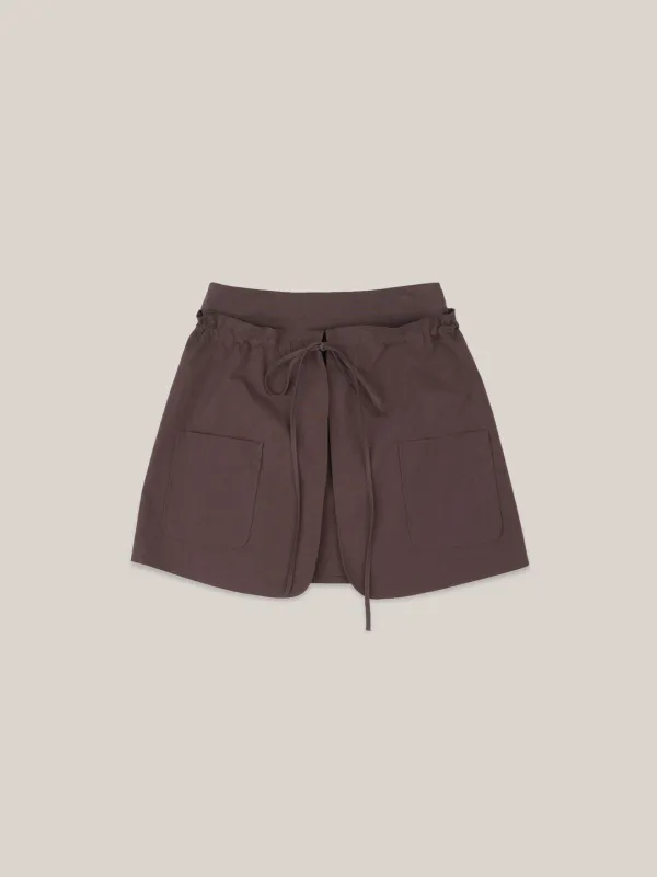 COWGIRL POCKET SKIRT  [ BROWN ]