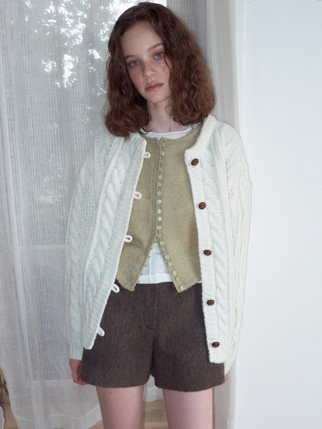 에트몽 Wool Basic Short Pants, Brown 상품 이미지 1