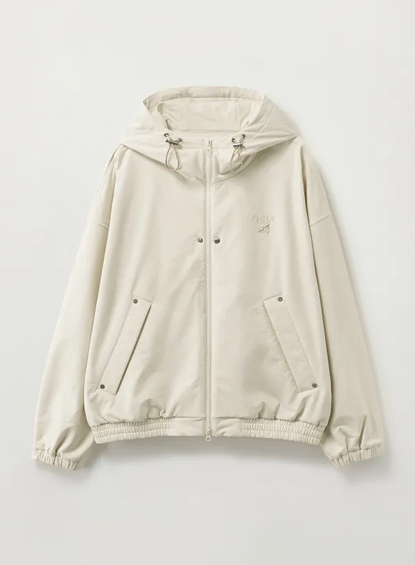 Teo Nylon Fleece Hood Jacket - Cream