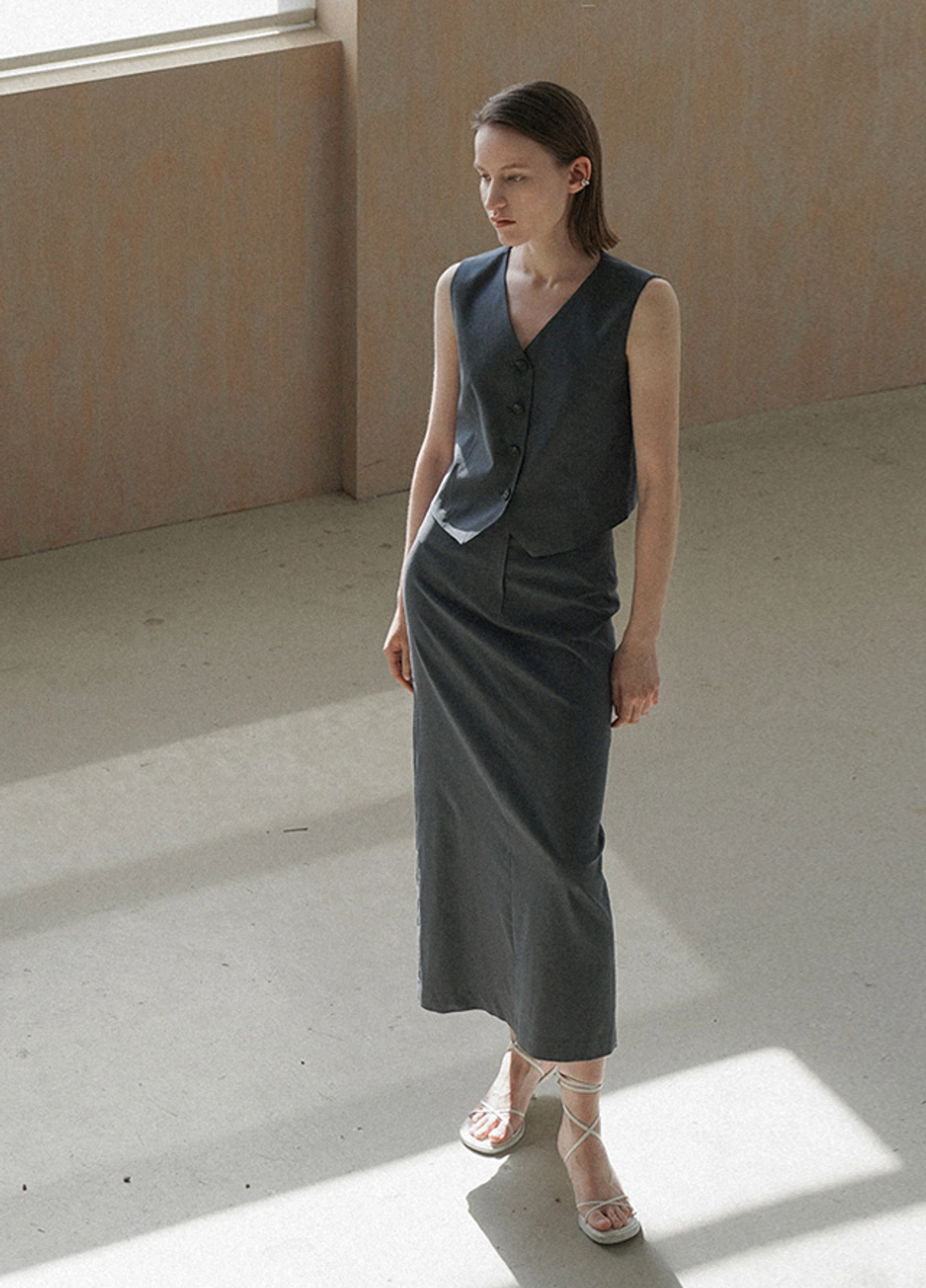 아뜰리에 나인 (SK-4938)FLO LINEN SET-UP MAXI SKIRT 상품 이미지 3