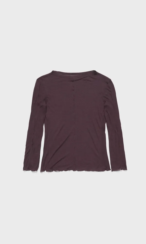 Promising Vertical Lined Tee_Burgundy