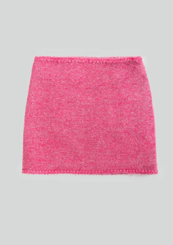 Mused Italian Tweed Miniskirt - Pink