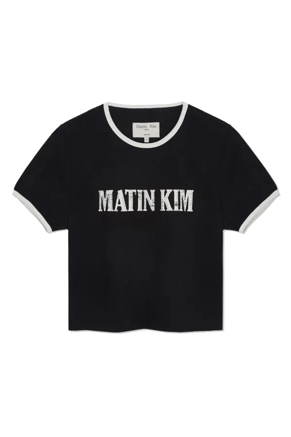 STUD LOGO RINGER TOP IN BLACK