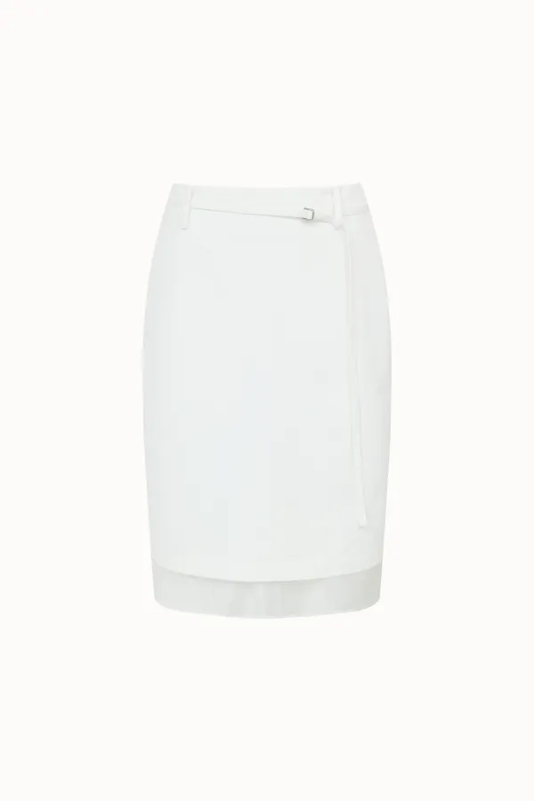 Sheer Cotton Midi Skirt[LMBFSUSK415]-White