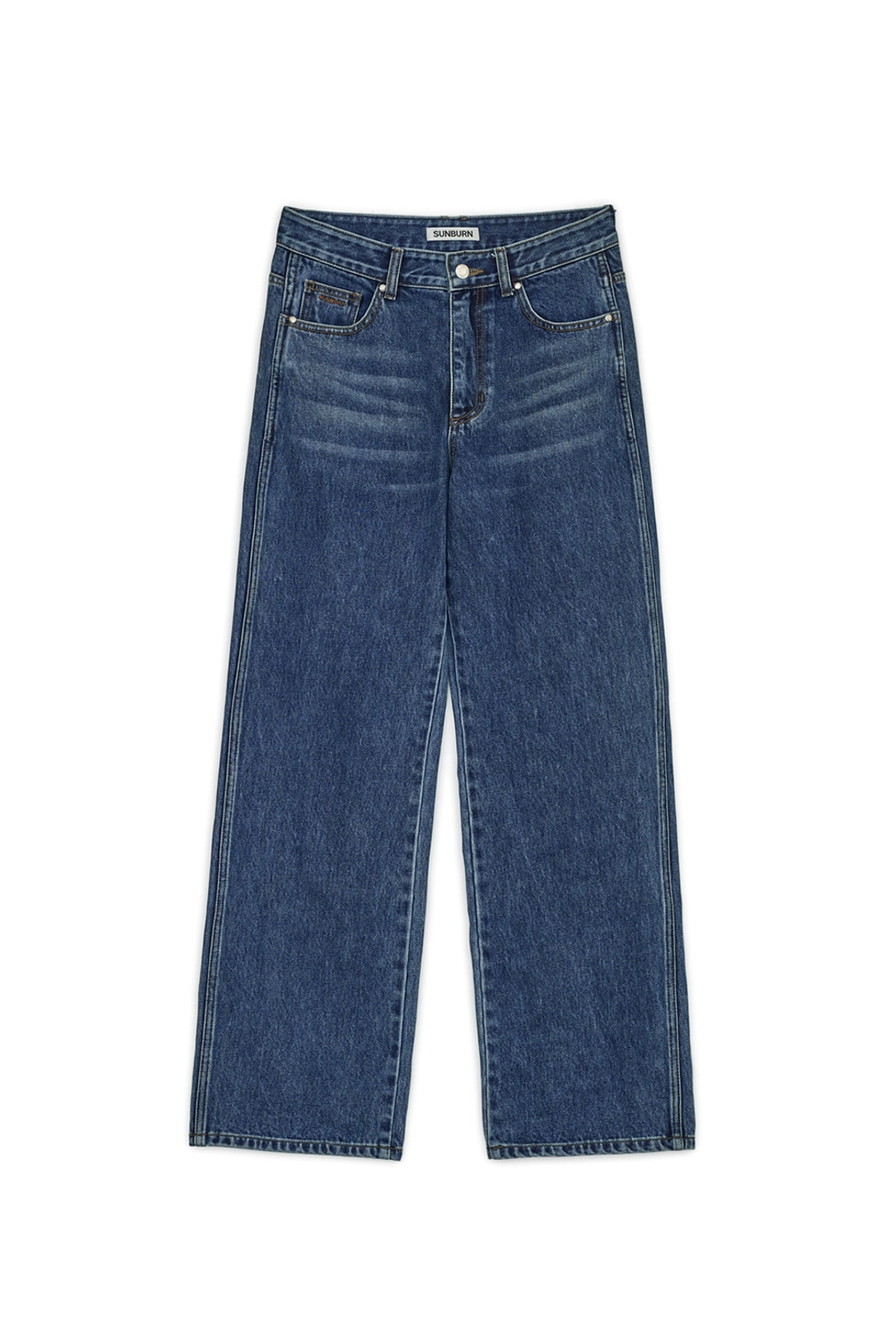 썬번프로젝트 STRAIGHT DENIM PANTS, MID BLUE 상품 이미지 1