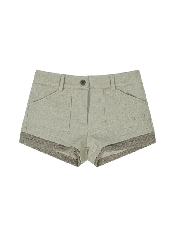 MABLE TWO TONE SHORT PANTS / BEIGE