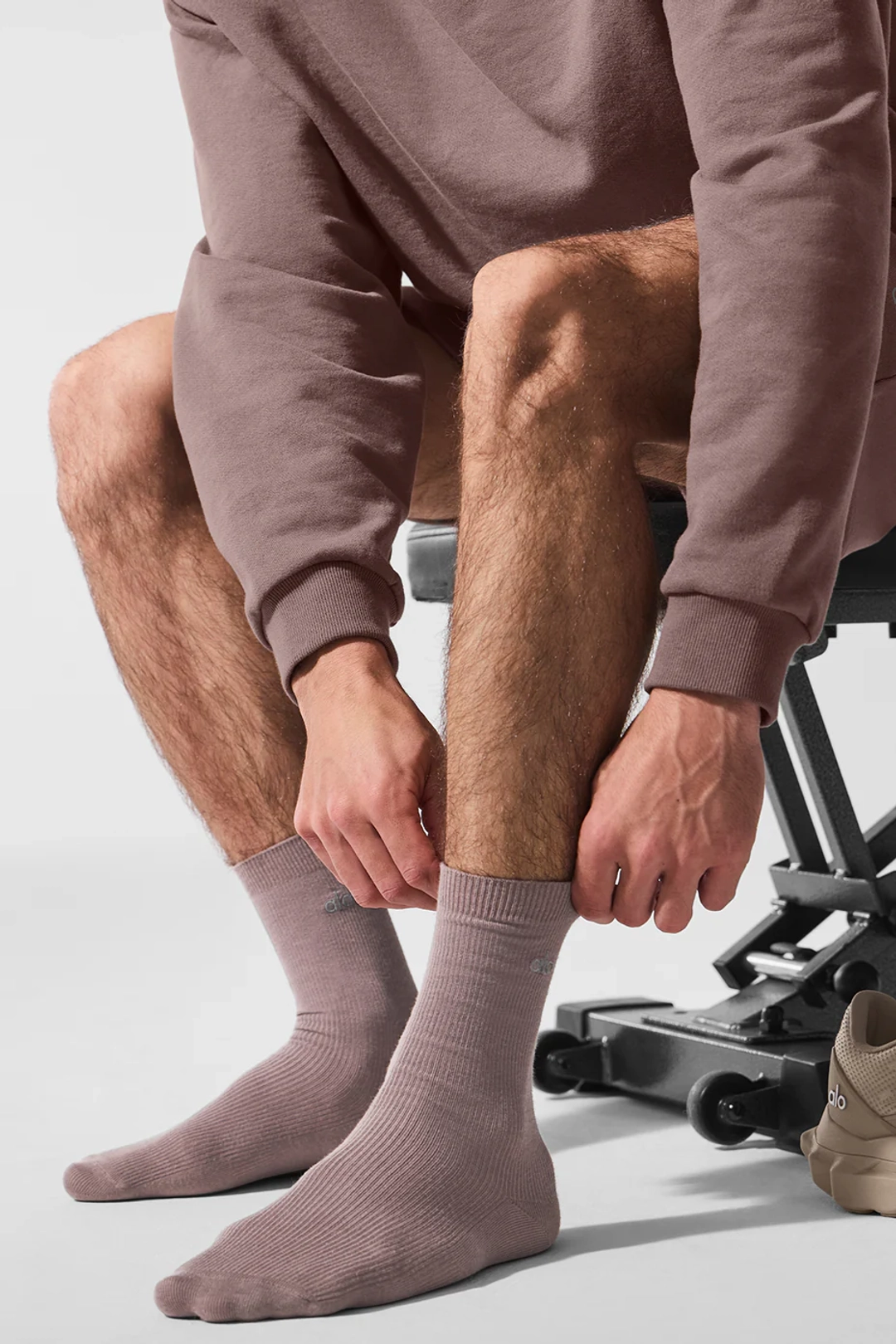 알로요가 Unisex Half-Crew Understated Sock - Mushroom 상품 이미지 3