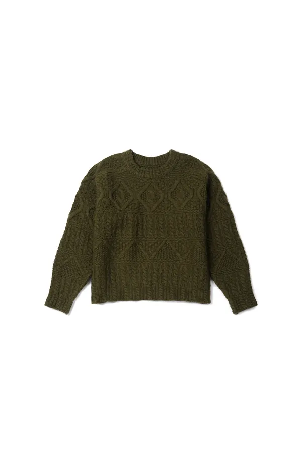 Carol cable knit_khaki