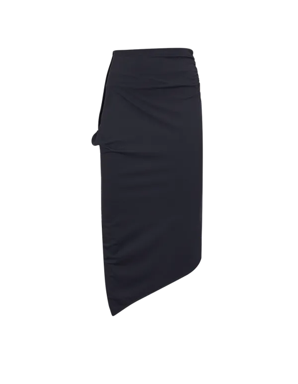BACK SLIT JERSEY SKIRT_NAVY