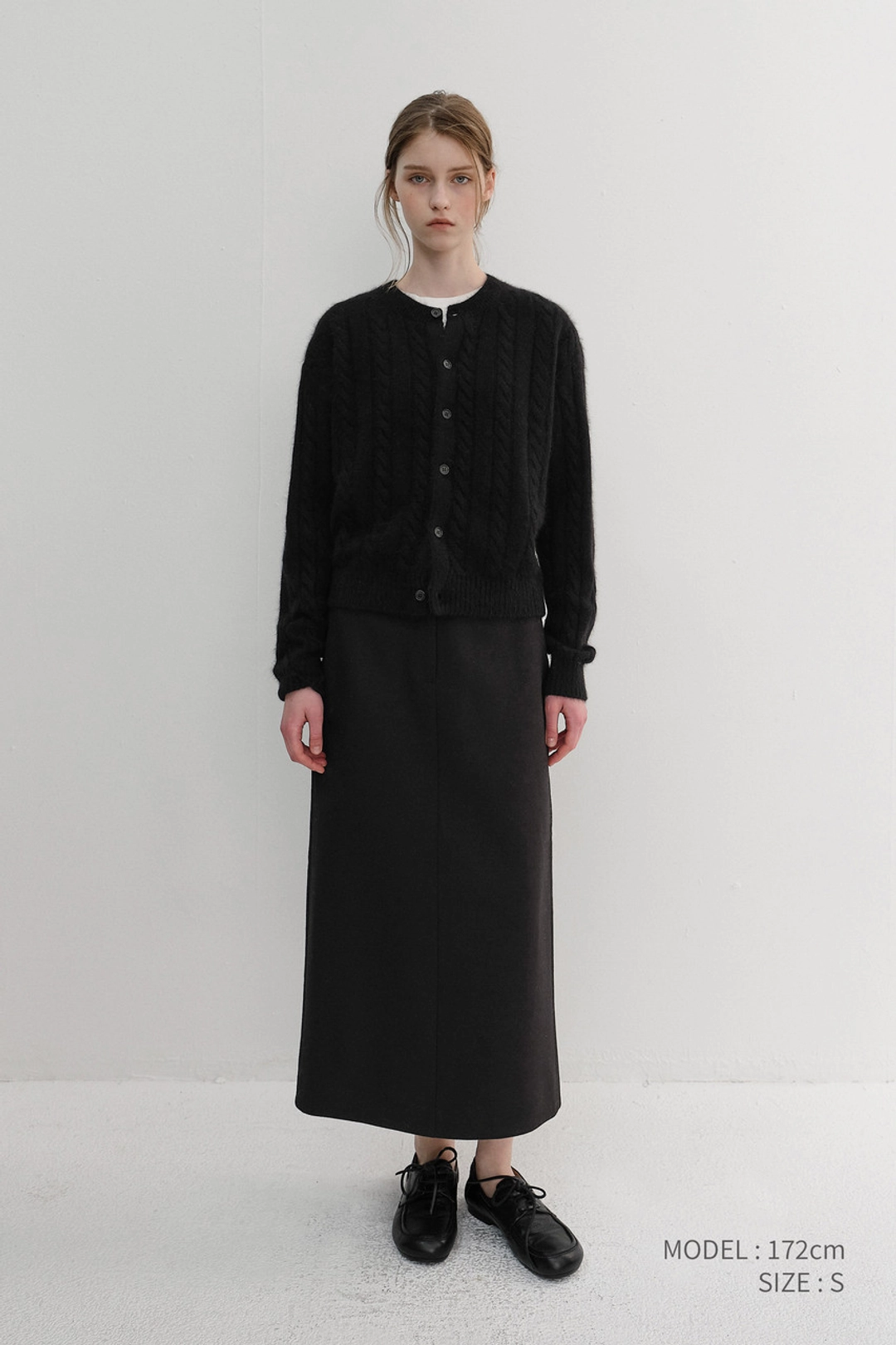 던스트 H-LINE LONG SKIRT BLACK_UDSK6D223BK 상품 이미지 1
