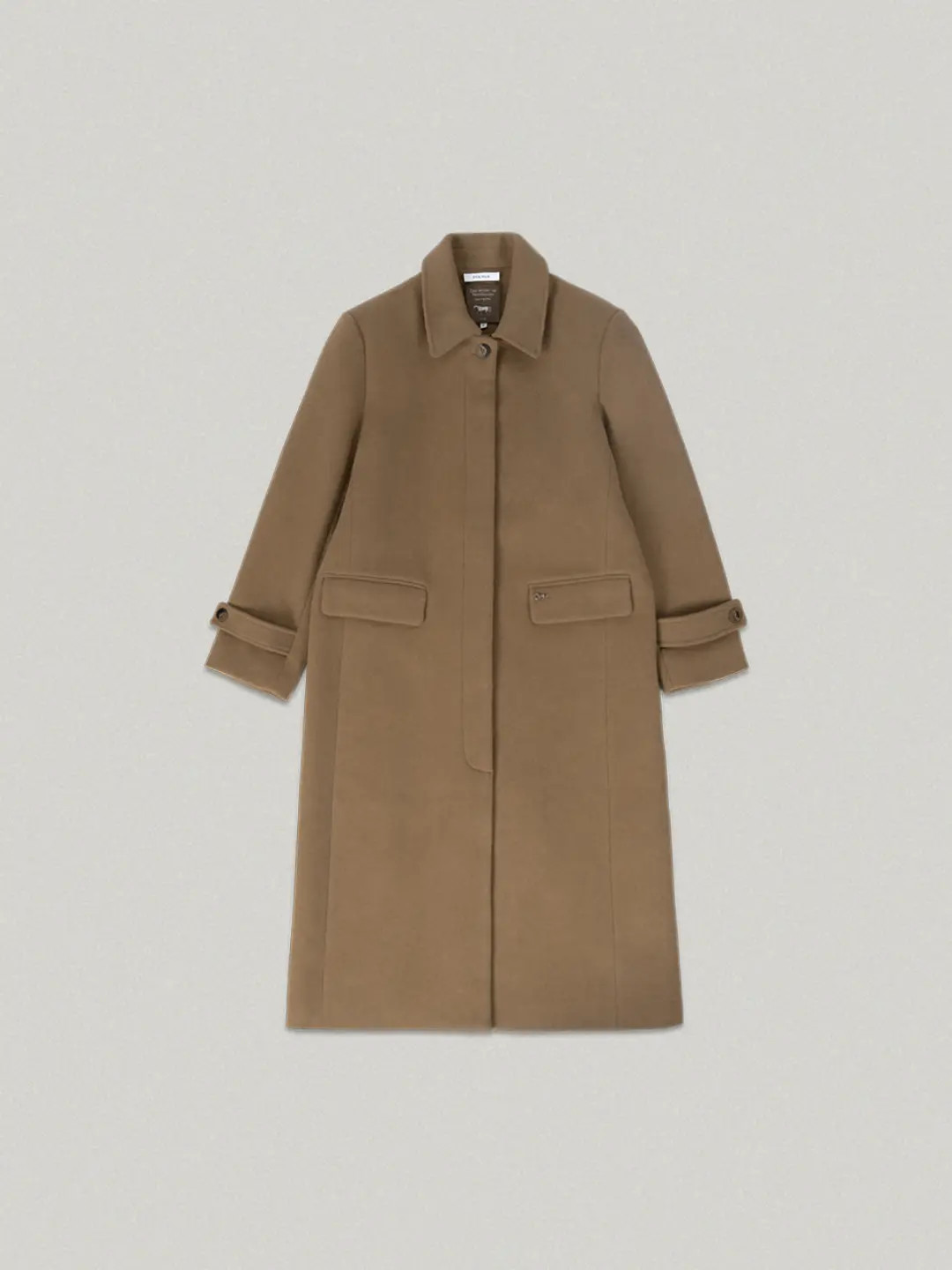 Hidden Balmacaan Long Coat - camel히든 발마칸 롱 코트