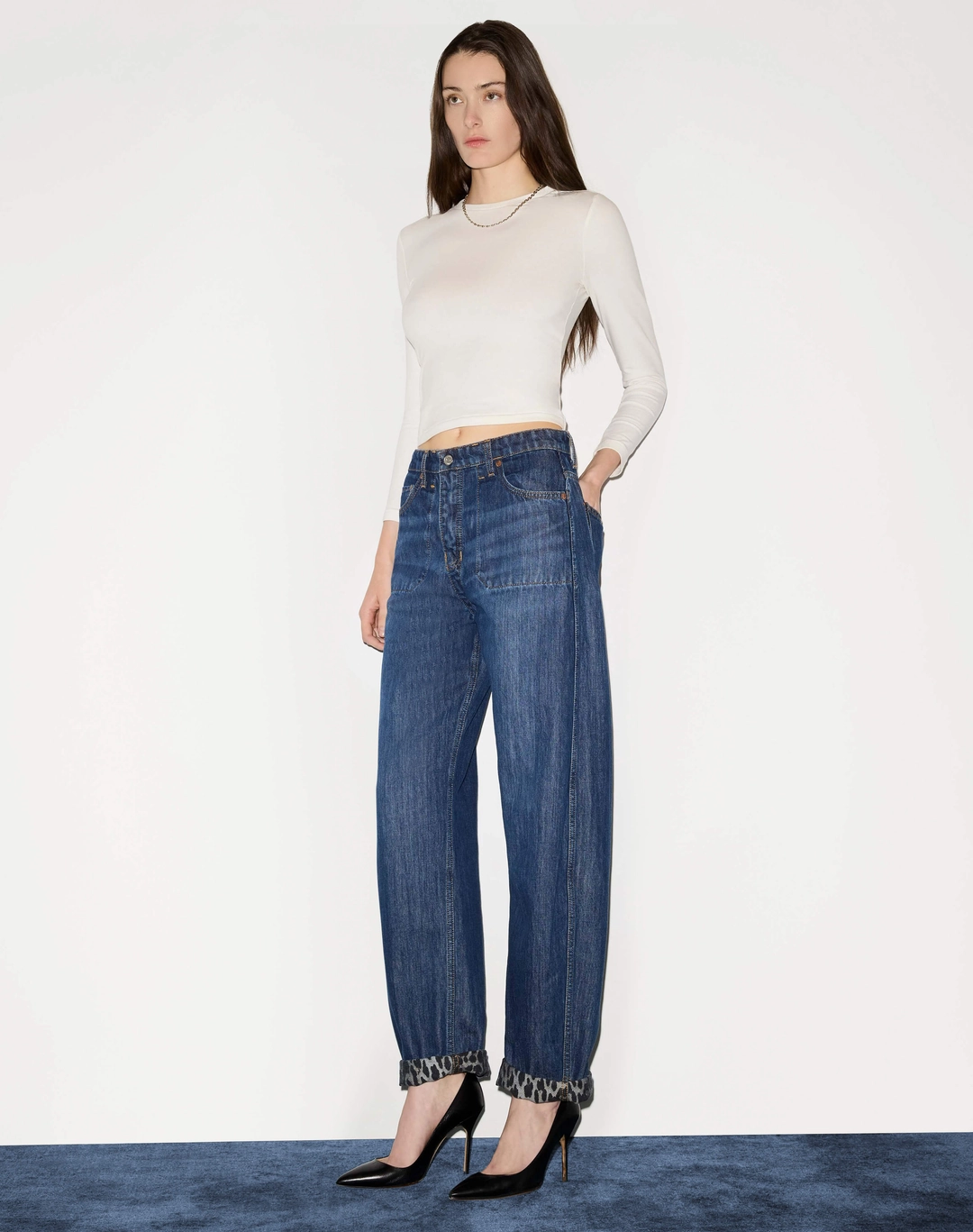 리던 Quarter Sleeve Slim Tee - Vintage White 상품 이미지 2