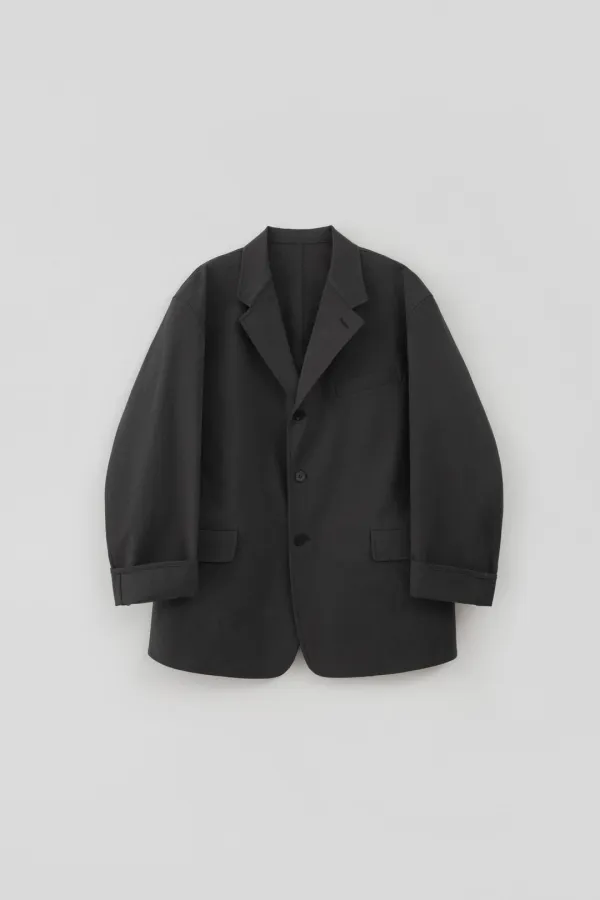 Curved Sleeve Jacket_Charcoal